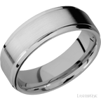 7 mm wide Flat Grooved Edges Titanium band