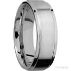 7 mm wide Flat Grooved Edges Titanium band
