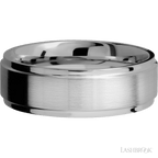 7 mm wide Flat Grooved Edges Titanium band