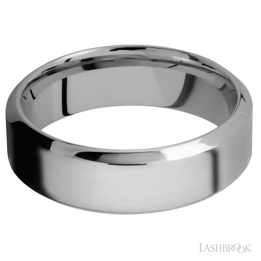 7 mm wide High Bevel Titanium band