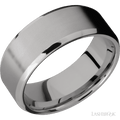 8 mm wide Beveled Titanium band