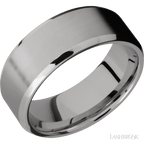 8 mm wide Beveled Titanium band