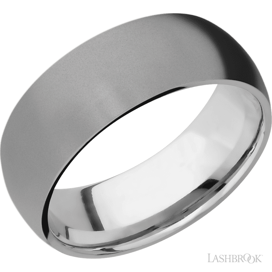 8 mm wide Domed Titanium band