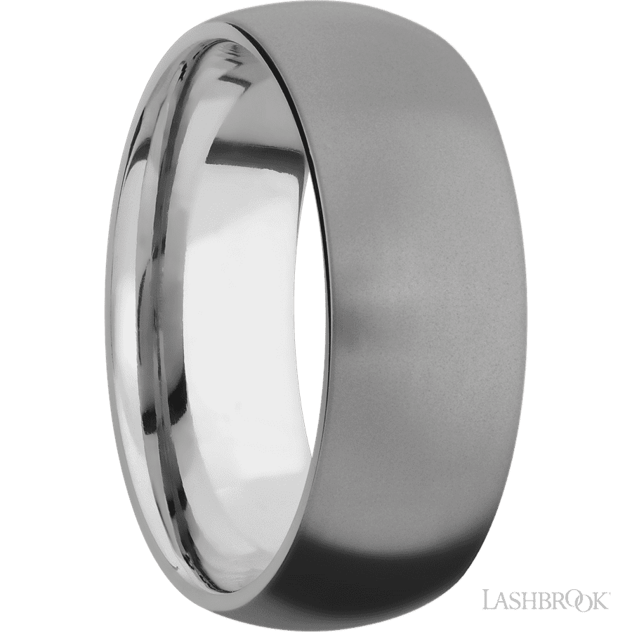 8 mm wide Domed Titanium band