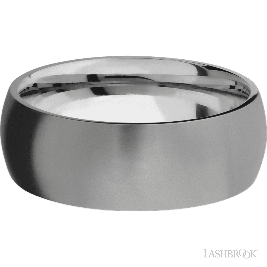 8 mm wide Domed Titanium band