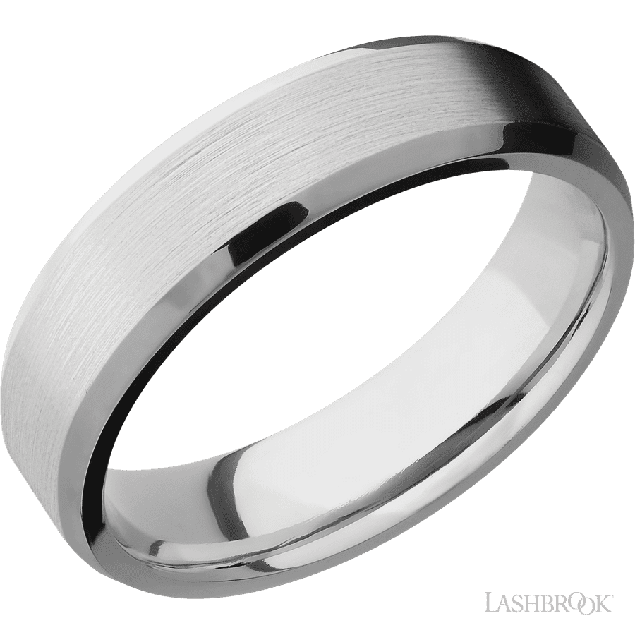 6 mm wide Beveled Cobalt Chrome band