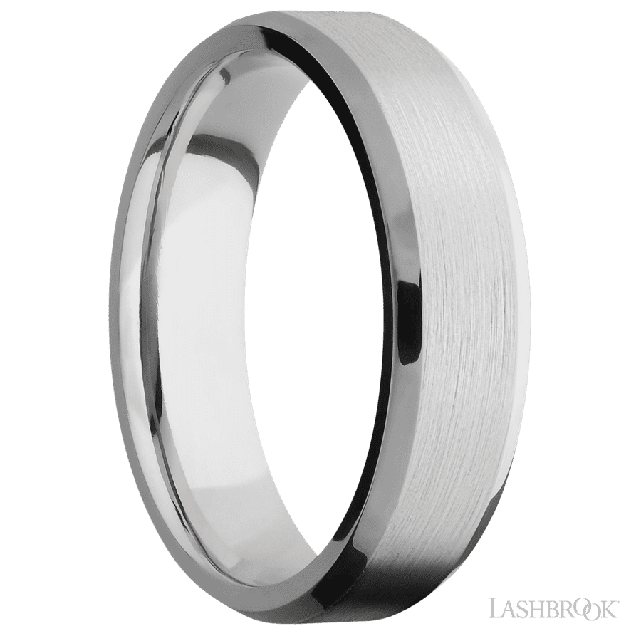 6 mm wide Beveled Cobalt Chrome band