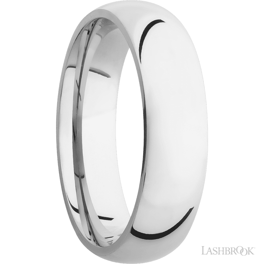 6 mm wide Domed Cobalt Chrome band