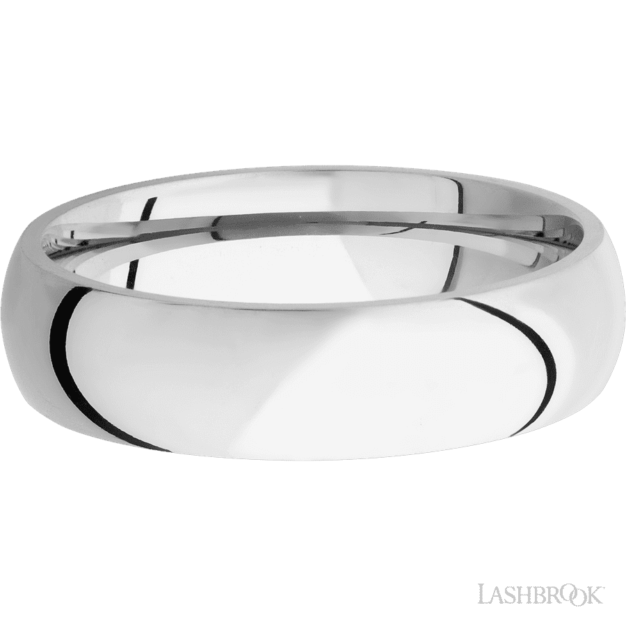 6 mm wide Domed Cobalt Chrome band