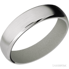 6 mm wide Domed Bevel Cobalt Chrome band featuring a Gun Metal Grey sleeve