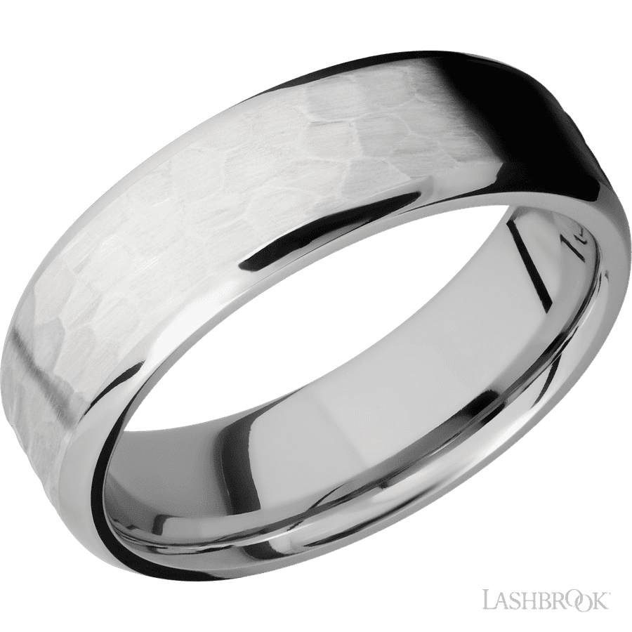 7 mm wide Beveled Cobalt Chrome band