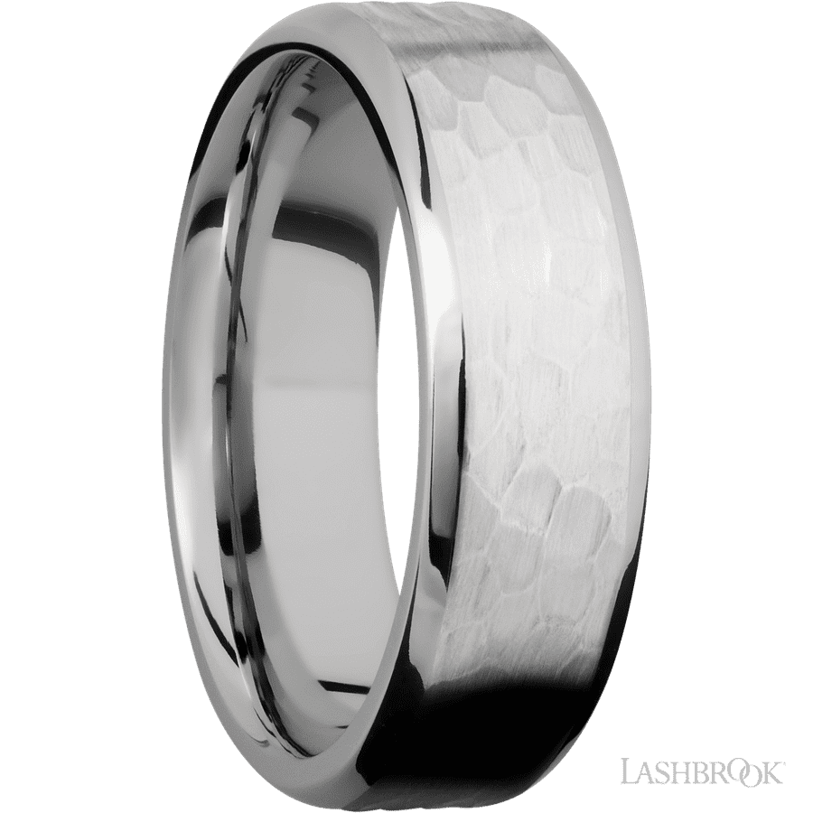 7 mm wide Beveled Cobalt Chrome band