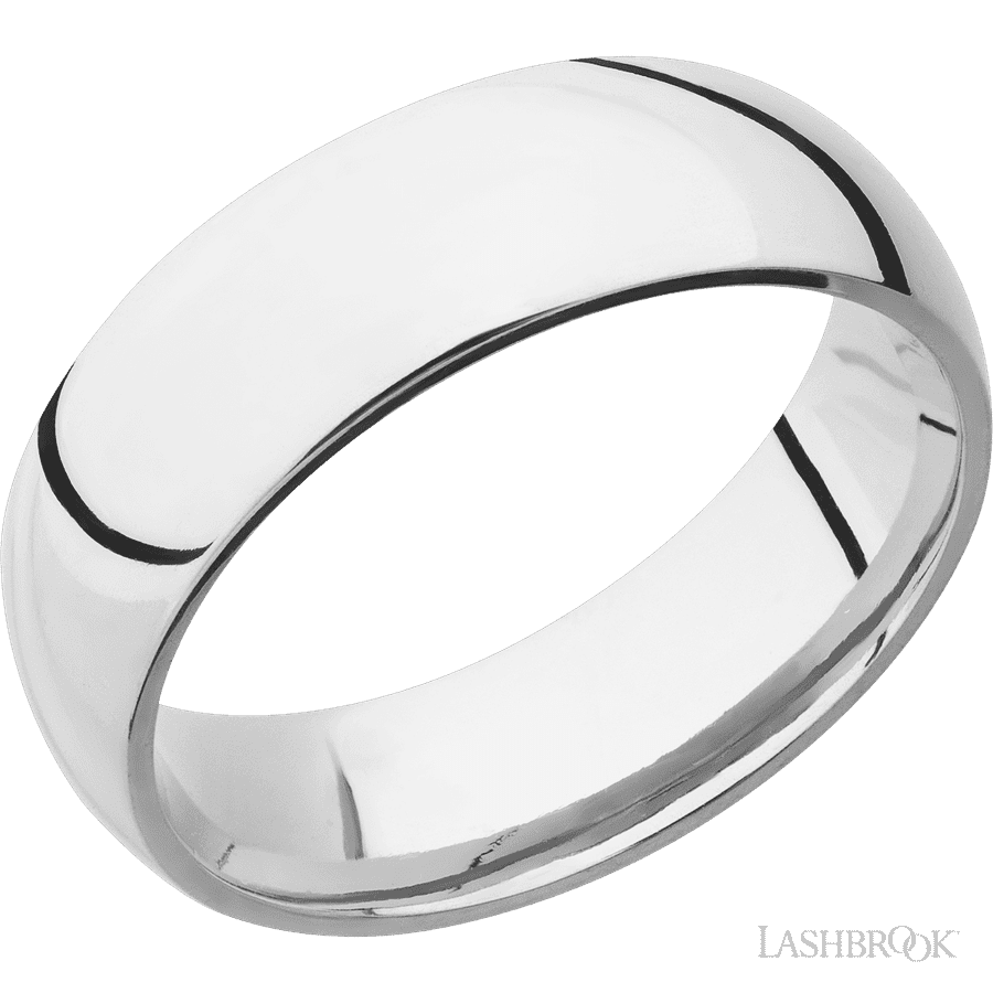 7 mm wide Domed Cobalt Chrome band
