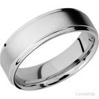 7 mm wide Flat Grooved Edges Cobalt Chrome band