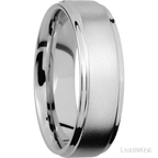 7 mm wide Flat Grooved Edges Cobalt Chrome band
