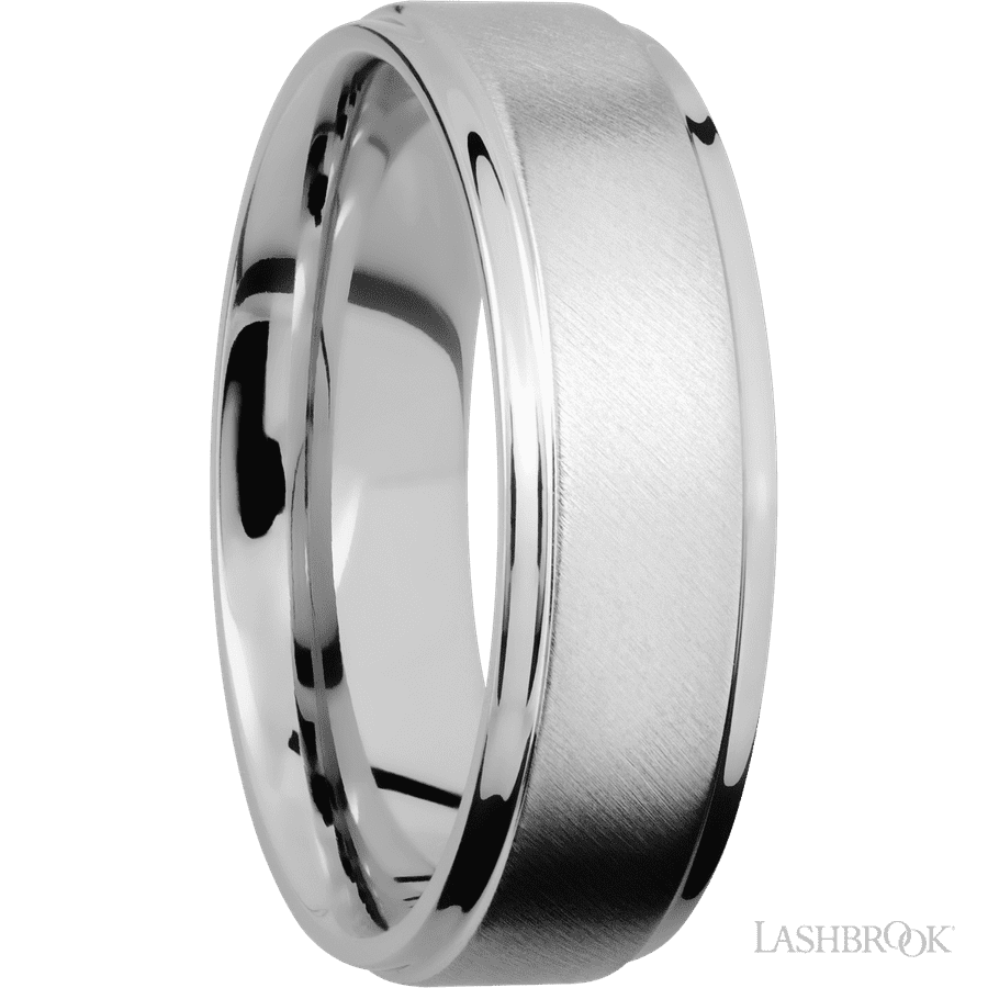 7 mm wide Flat Grooved Edges Cobalt Chrome band