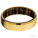6 mm wide Beveled 18K Yellow Gold band featuring a Bocote sleeve