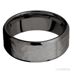 8 mm wide Beveled Tantalum Noir band