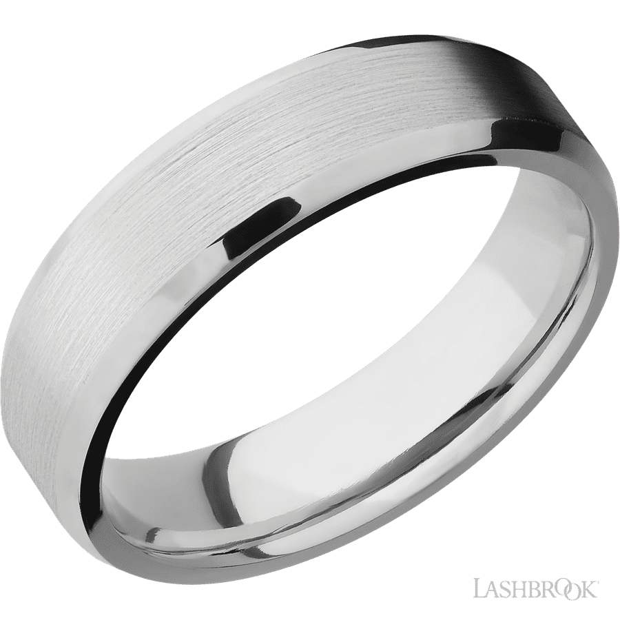 6 mm wide Beveled Platinum band