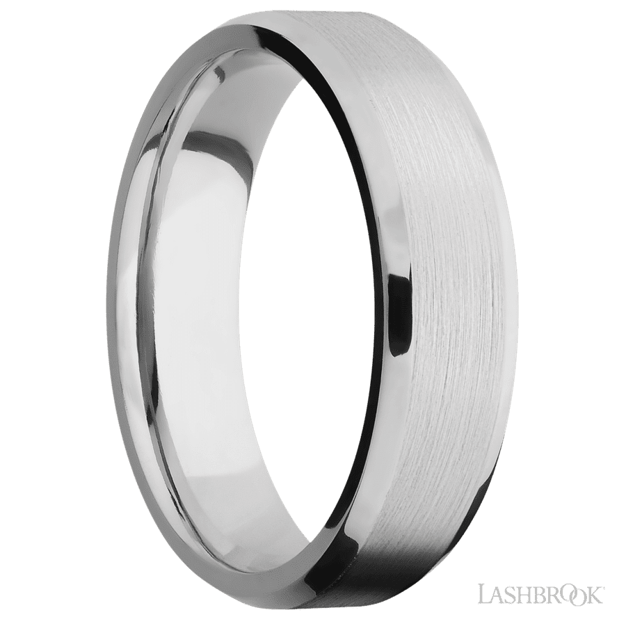 6 mm wide Beveled Platinum band