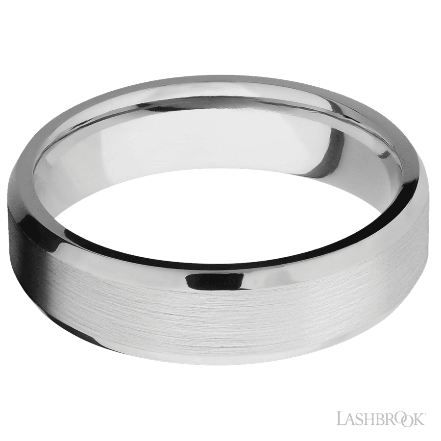 6 mm wide Beveled Platinum band
