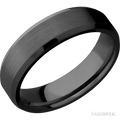 6 mm wide Beveled Zirconium band