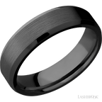 6 mm wide Beveled Zirconium band