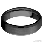 6 mm wide Beveled Zirconium band