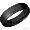 6 mm wide Flat Grooved Edges Zirconium band