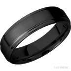 6 mm wide Flat Grooved Edges Zirconium band