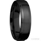 6 mm wide Flat Grooved Edges Zirconium band