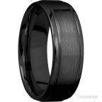 7 mm wide Stepped Bevel Zirconium band