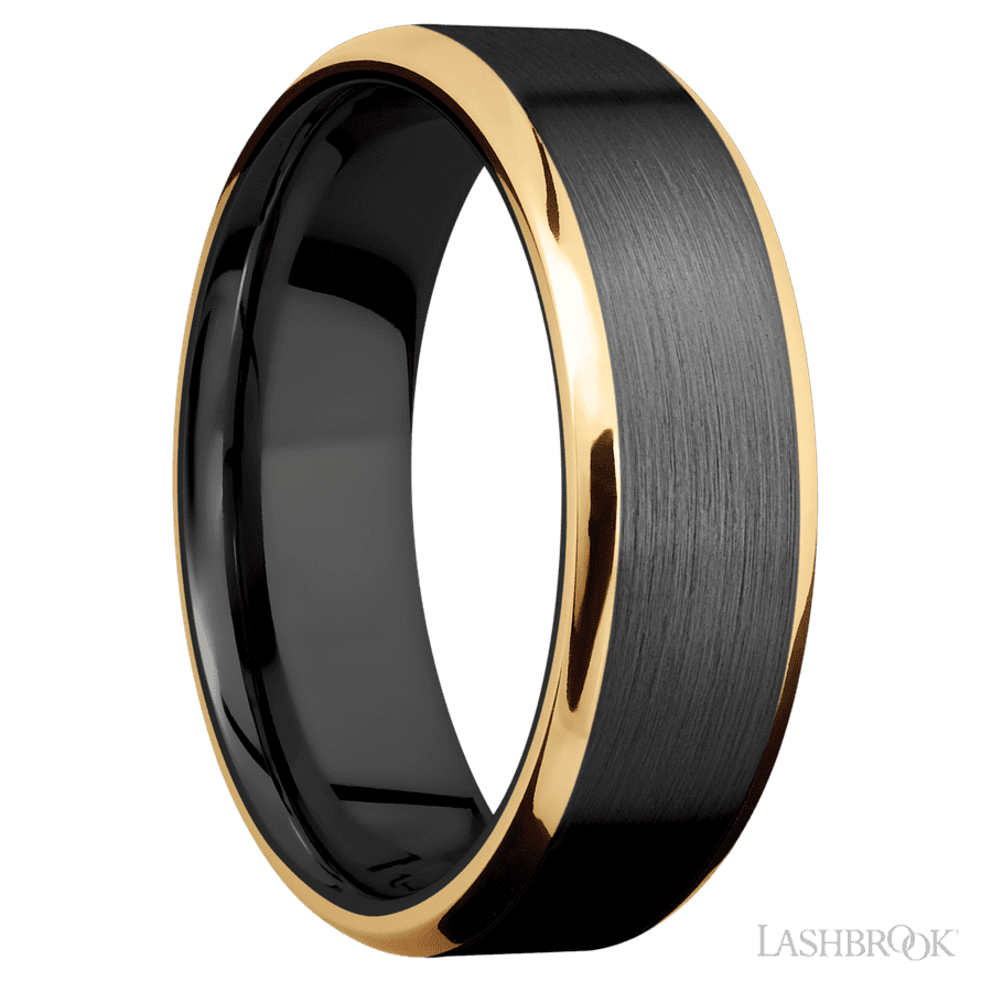 7 mm wide Beveled Zirconium band