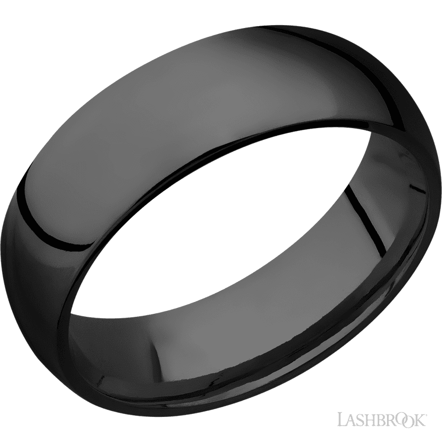 7 mm wide Domed Zirconium band