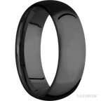 7 mm wide Domed Zirconium band