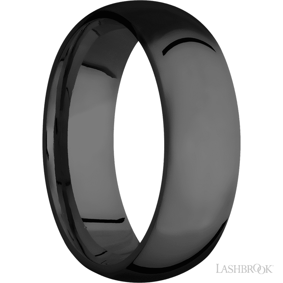 7 mm wide Domed Zirconium band