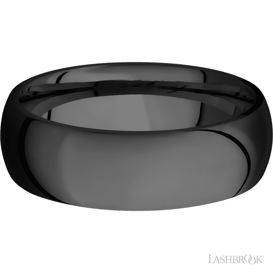 7 mm wide Domed Zirconium band