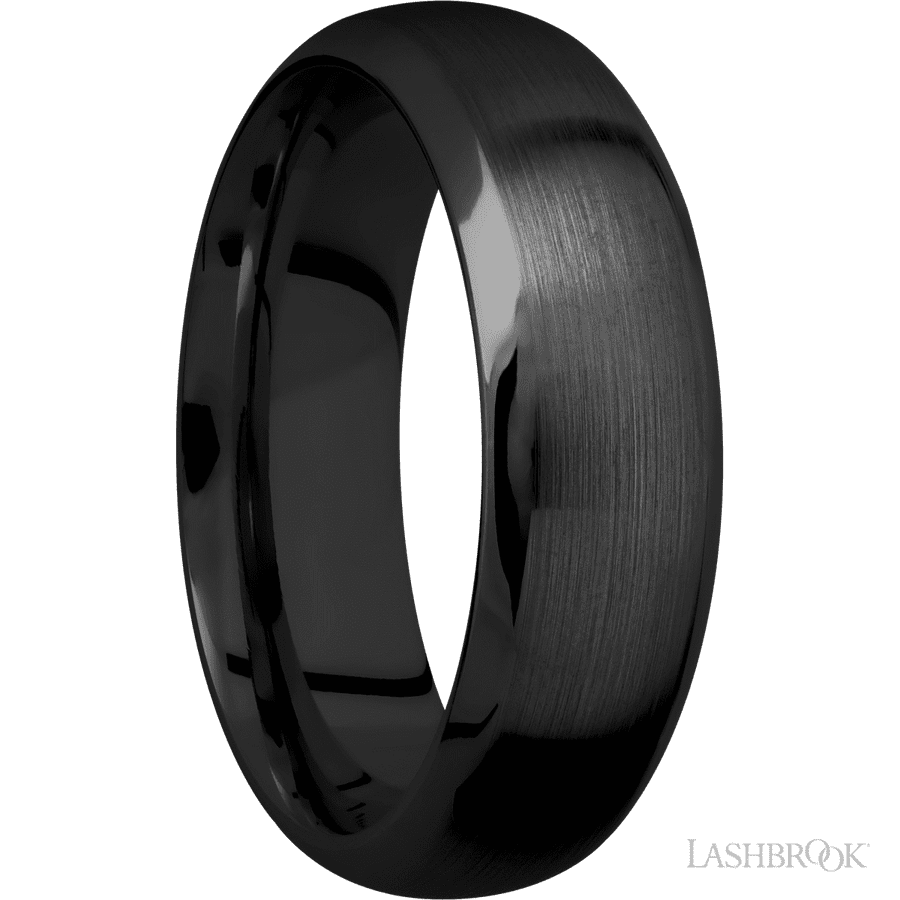 7 mm wide Domed Bevel Zirconium band