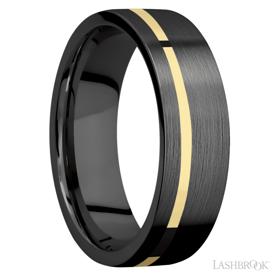 7 mm wide Flat Zirconium band