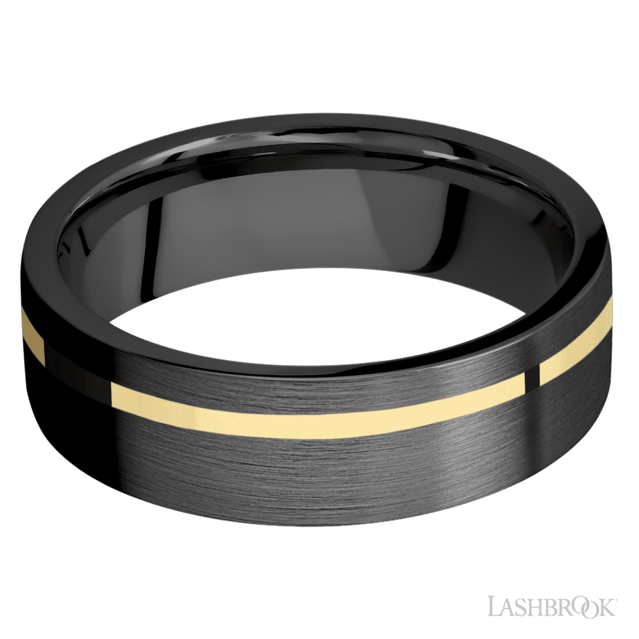 7 mm wide Flat Zirconium band