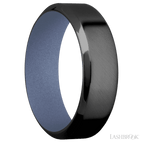7 mm wide High Bevel Zirconium band featuring a Crushed Orchid sleeve