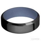 7 mm wide High Bevel Zirconium band featuring a Crushed Orchid sleeve