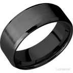 8 mm wide Beveled Zirconium band