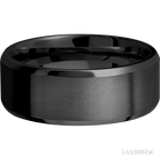 8 mm wide Beveled Zirconium band