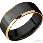 8 mm wide Beveled Zirconium band