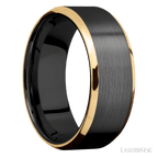 8 mm wide Beveled Zirconium band