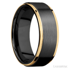8 mm wide Flat Grooved Edges Zirconium band