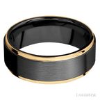 8 mm wide Flat Grooved Edges Zirconium band