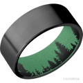 8 mm wide Flat Zirconium band featuring a Squatch sleeve