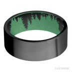 8 mm wide Flat Zirconium band featuring a Squatch sleeve